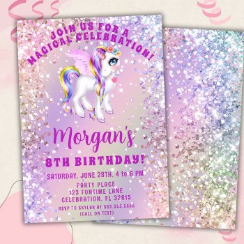 Magical Unicorn Birthday Invitation by WittyPrintables at Zazzle