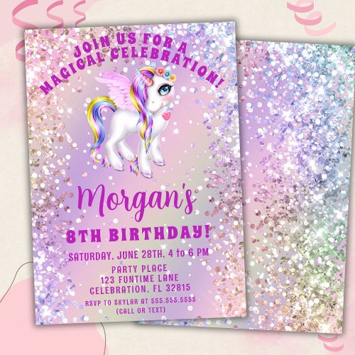 Magical Unicorn Birthday Invitation