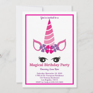 Magical Unicorn Birthday Invitation