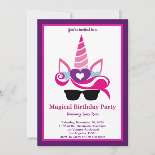 Magical Unicorn Birthday Invitation