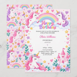 Magical Unicorn Birthday Invitation