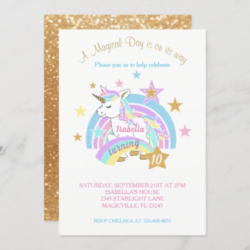 Magical Unicorn Birthday Invitation