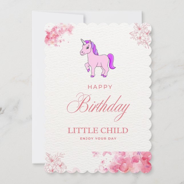 Magical Unicorn Birthday Invitation Unicorn (Front)