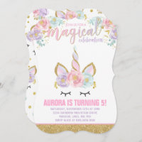 Magical Unicorn Birthday Invitation Unicorn Party