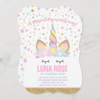 Magical Unicorn Birthday Invitation Unicorn Party