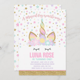 Magical Unicorn Birthday Invitation Unicorn Party
