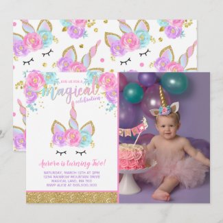 Magical Unicorn Birthday Invitation Unicorn Party