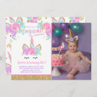 Magical Unicorn Birthday Invitation Unicorn Party