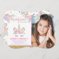 Magical Unicorn Birthday Invitation Unicorn Party