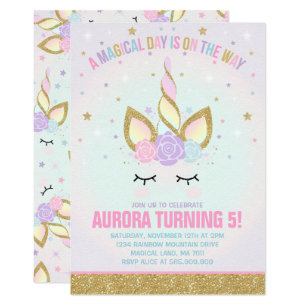 unicorn party invitations zazzle