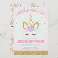 Magical Unicorn Birthday Invitation Unicorn Party