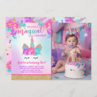 Magical Unicorn Birthday Invitation Unicorn Party