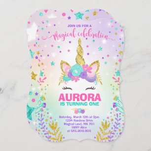 Magical Unicorn Birthday Invitation Unicorn Party