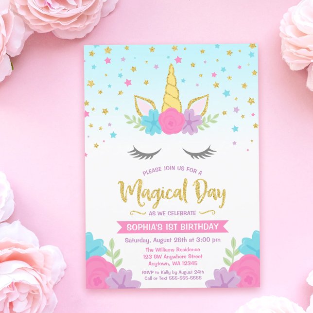 Magical Unicorn Birthday Invitations (Creator Uploaded)
