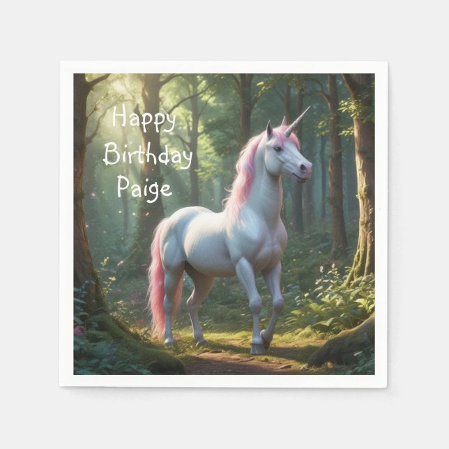 Magical Unicorn Birthday Napkins (Front)