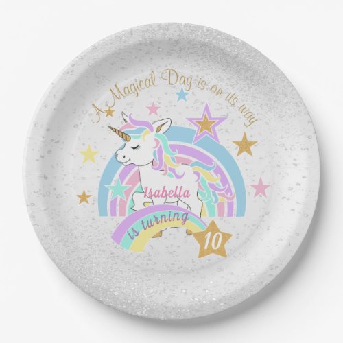 Magical Unicorn Birthday Paper Plates