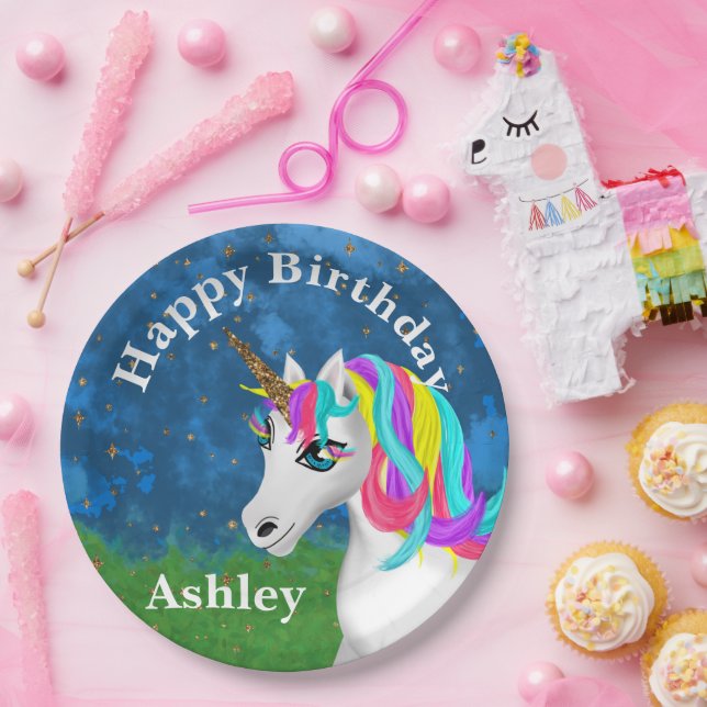 Magical Unicorn Birthday Paper Plates (Party)