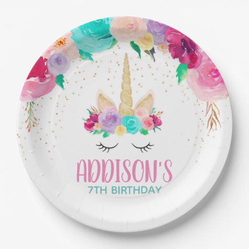 Magical Unicorn Birthday Party Baby Shower Plates