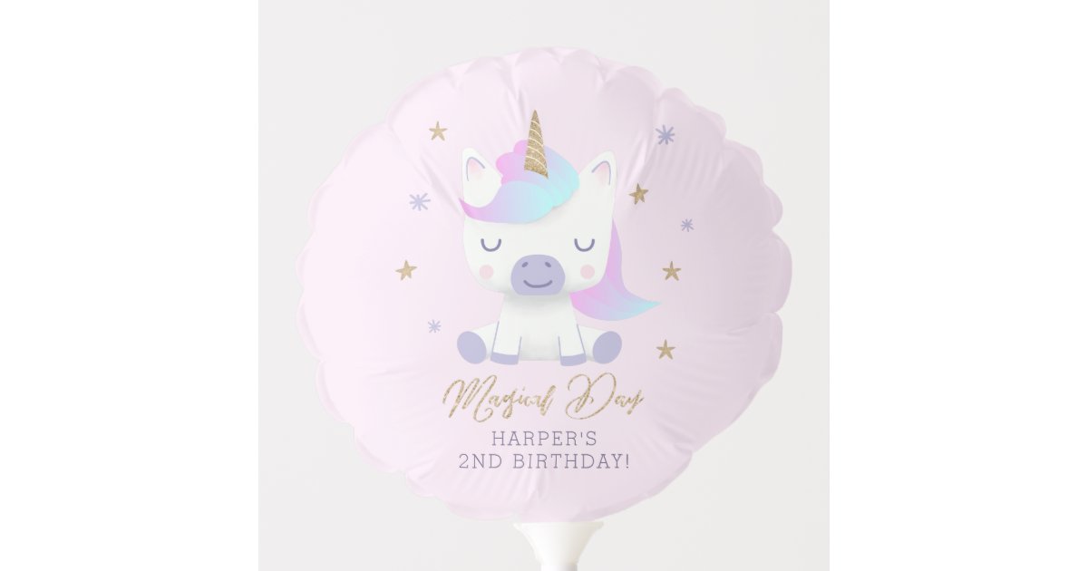 Magical Unicorn Birthday Party Balloon | Zazzle