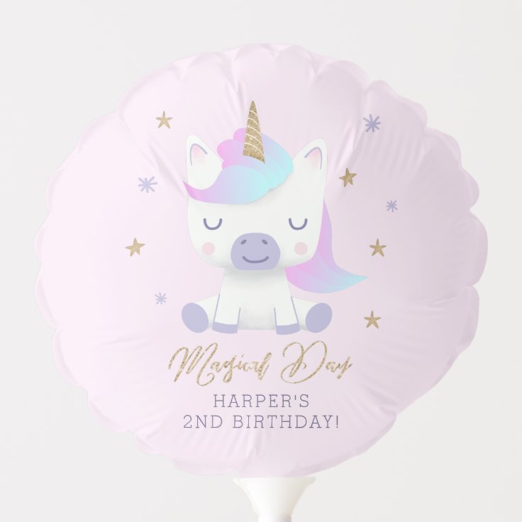 Magical Unicorn Birthday Party Balloon | Zazzle