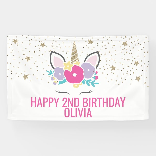 Magical Unicorn Birthday Party Banner (Horizontal)