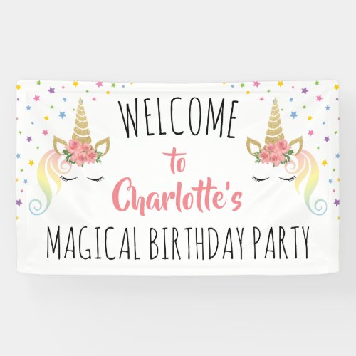 Magical Unicorn Birthday Party Banner