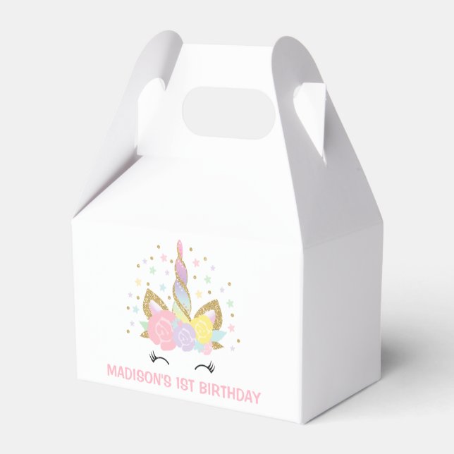 Magical Unicorn Birthday Party Favor Box. Favor Boxes (Front Side)