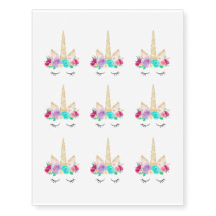Magical Unicorn Birthday Party Favor Tattoos