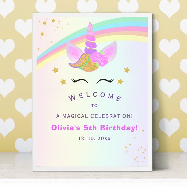 Magical Unicorn Birthday Party for Girl Poster (Creator Uploaded)