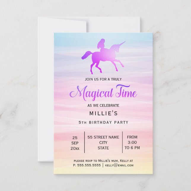 Magical Unicorn | Birthday Party Invitation (Front)