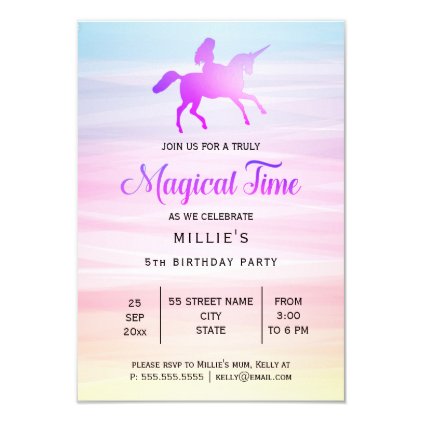 Magical Unicorn | Birthday Party Invitation