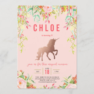 MAGICAL UNICORN BIRTHDAY PARTY INVITATION