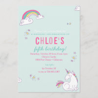 Magical Unicorn Birthday Party Invitation