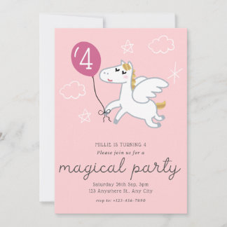 Magical Unicorn Birthday Party Invitation