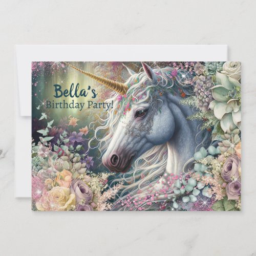 Magical Unicorn Birthday Party Invitation