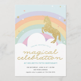 MAGICAL UNICORN BIRTHDAY PARTY INVITATION