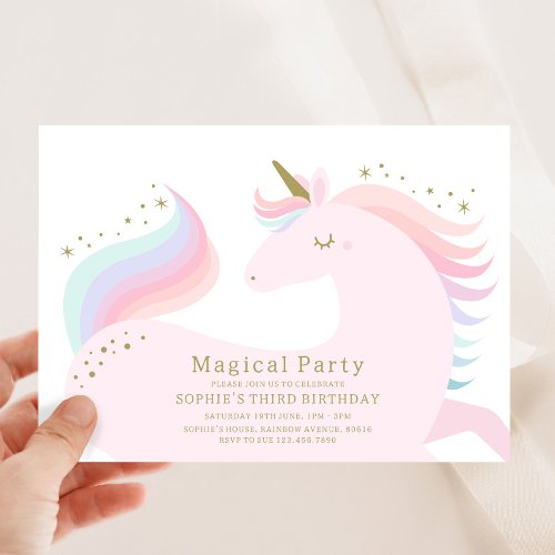 Magical Unicorn Birthday Party Invitation