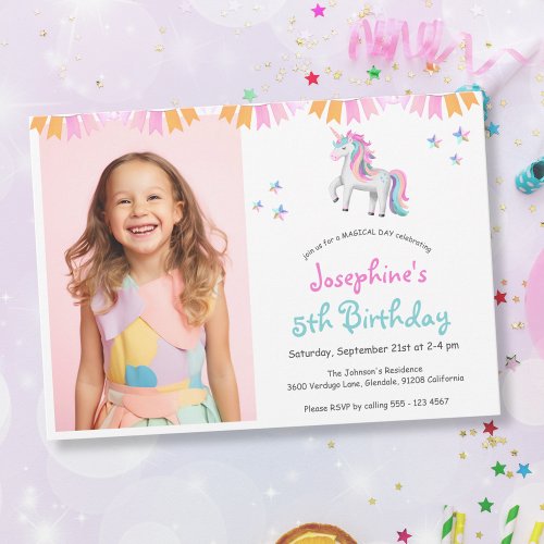 Magical Unicorn Birthday Party Invitation