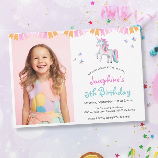 Magical Unicorn Birthday Party Invitation (Creator Uploaded)