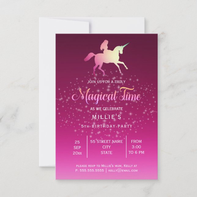 Magical Unicorn | Birthday Party Invitation (Front)