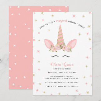 Magical Unicorn Birthday Party Invitations