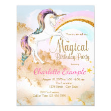 Magical Unicorn Birthday Party Invitations