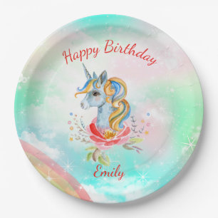 Magical Unicorn Birthday Party Paper Plate
