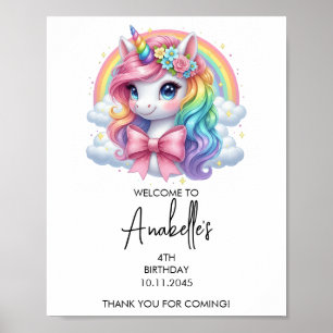 Magical Unicorn Birthday Poster Welcome Sign