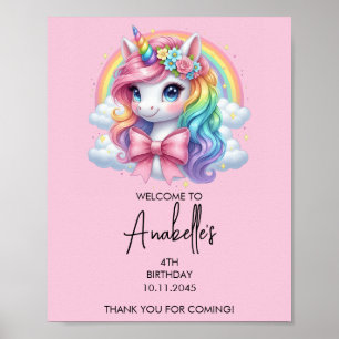 Magical Unicorn Birthday Poster Welcome Sign