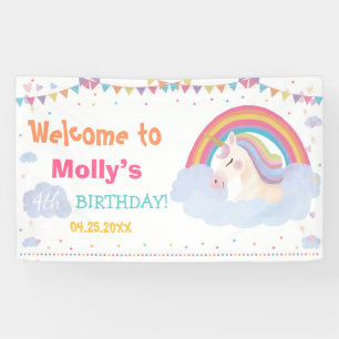Magical Unicorn Birthday Rainbow Backdrop Banner