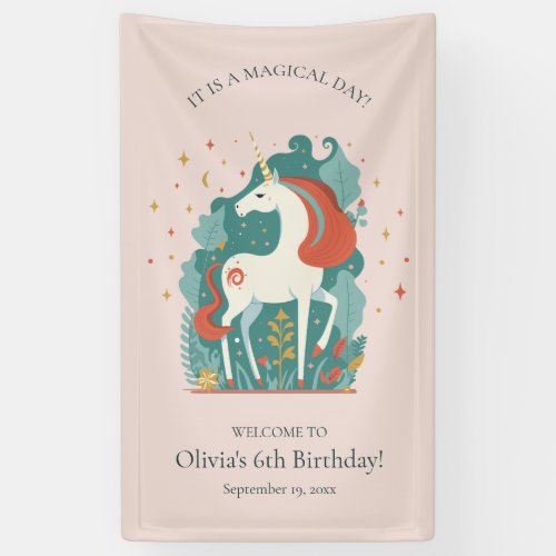 Magical Unicorn Birthday Welcome Banner