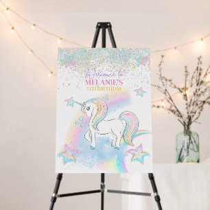 Magical Unicorn Birthday Welcome Banner Foam Board