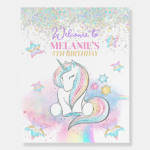 Magical Unicorn Birthday Welcome Banner Foam Board