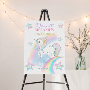 Magical Unicorn Birthday Welcome Banner Foam Board